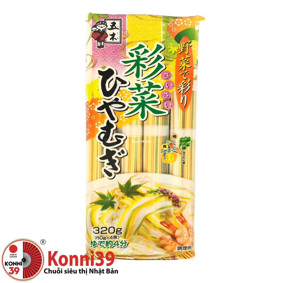 Mỳ somen sắc màu sợi to Itsuki (Itsuki Saisai Hiyamugi Somen Noodle), size  320g - Chuỗi siêu thị Nhật Bản nội địa - Made in Japan Konni39 tại Việt Nam