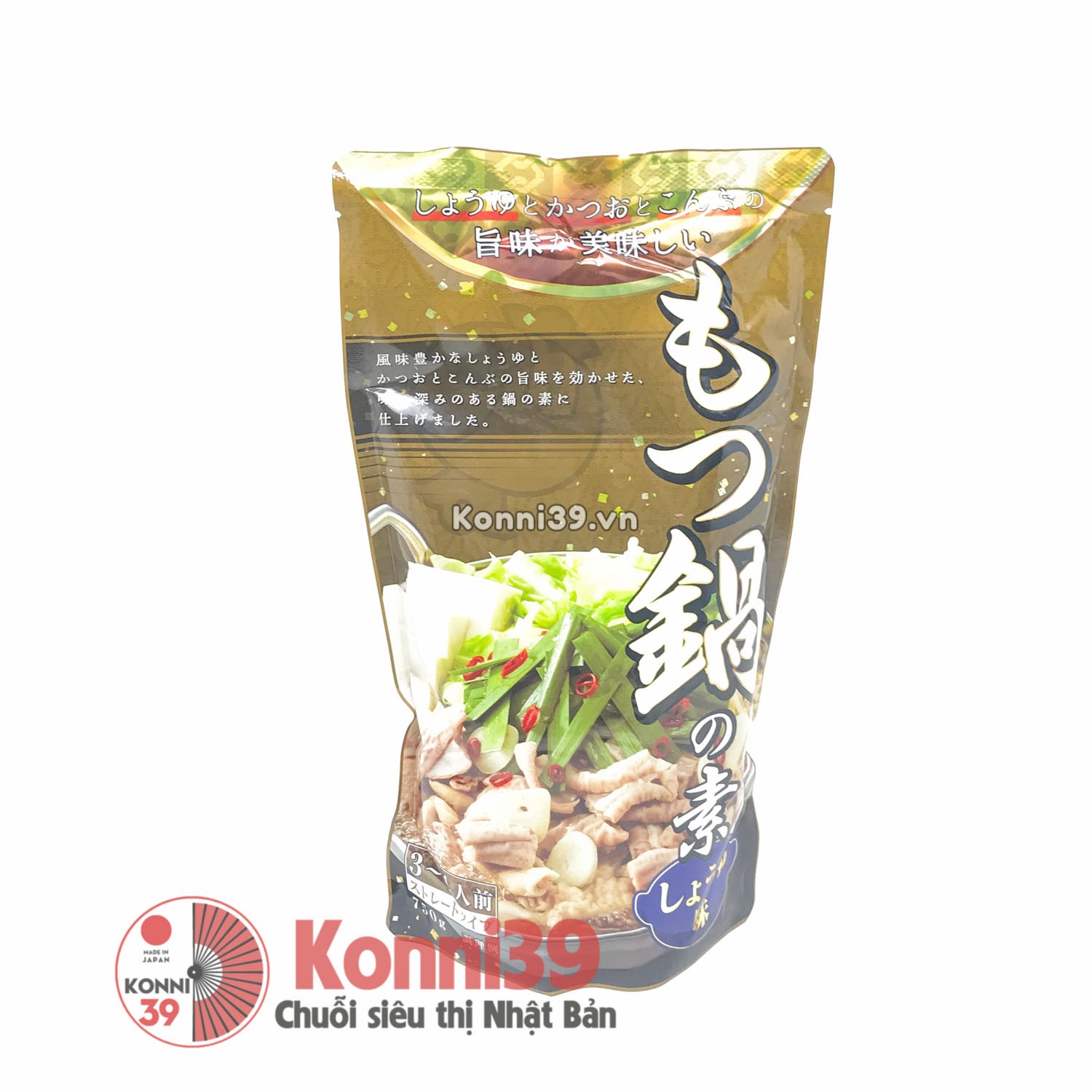 Nước súp lẩu vị nước tương Motsu Yakinabe gói 750g