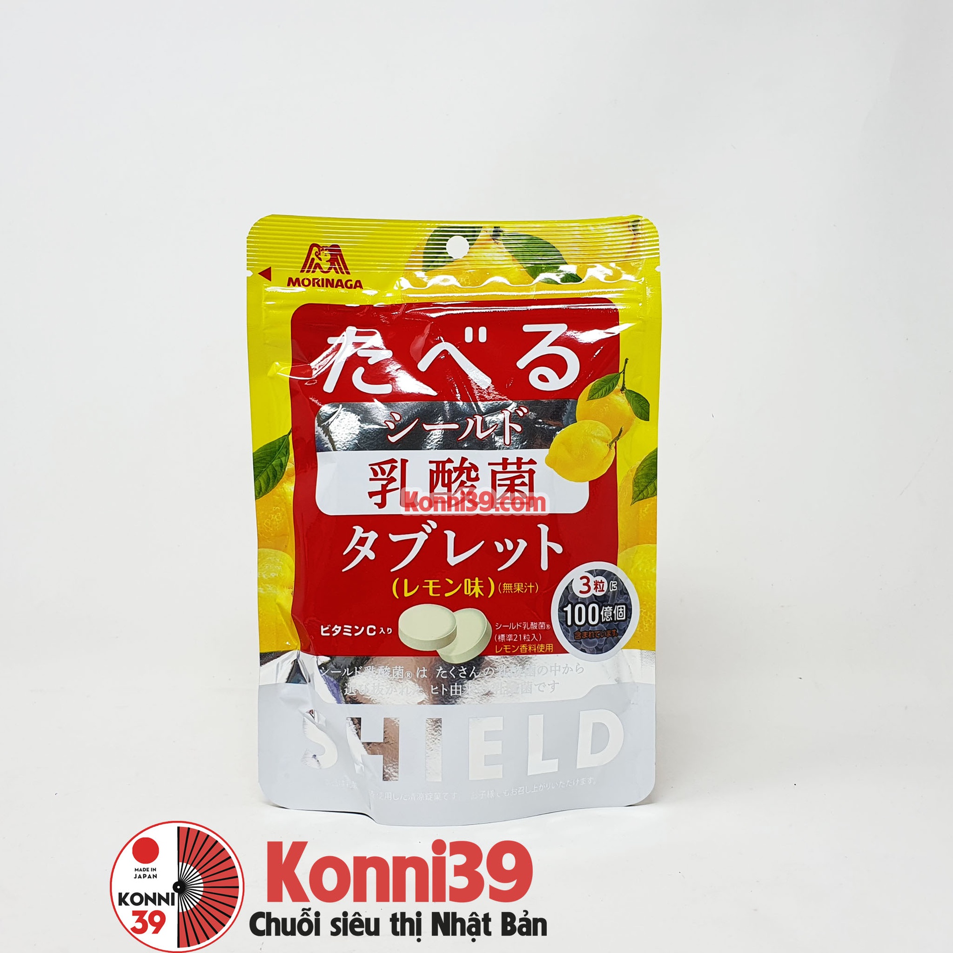 Viên nhai Morinaga SHIELD lợi khuẩn vị chanh 33g