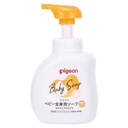 Sữa tắm gội cho bé Pigeon Baby Soap tạo bọt 500ml - dưỡng ẩm (màu cam)