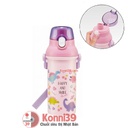 Bình nước Skater có nút bấm, dây đeo 480ml - cho bé gái