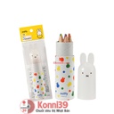 Bút chì màu Kutsuwa 6 màu có hộp đựng thỏ Miffy