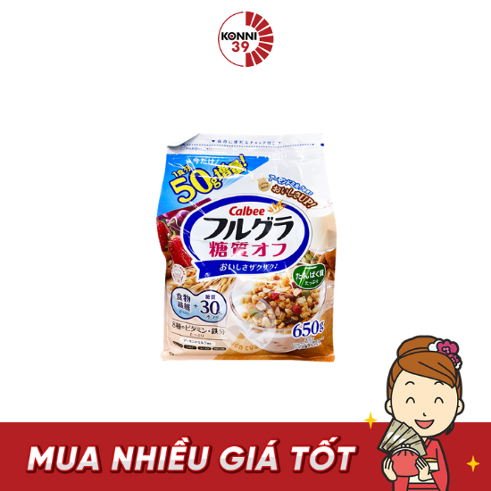 Ngũ cốc Calbee ít đường 600g (trắng)