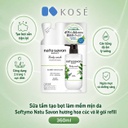 Sữa tắm tạo bọt làm mềm mịn da Softymo Natu Savon hương hoa cúc và lê gói refill 360ml