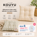 Đệm Kouyu caro 2 màu mềm êm thư giãn (1 chiếc)