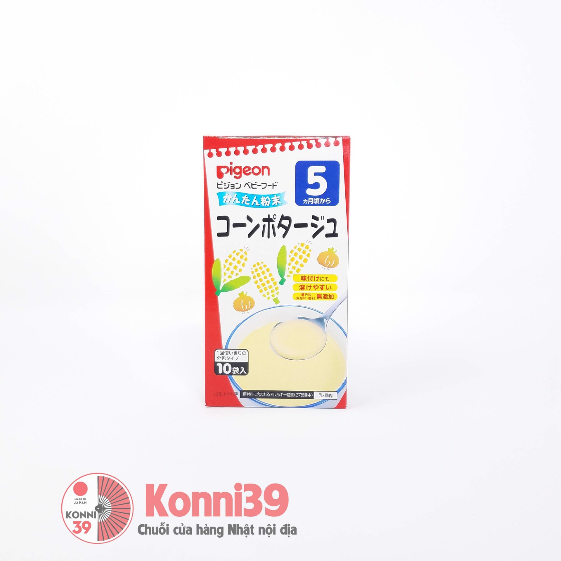 Bột soup ngô Pigeon cho bé từ 5 tháng tuổi 3.1g x 10 gói