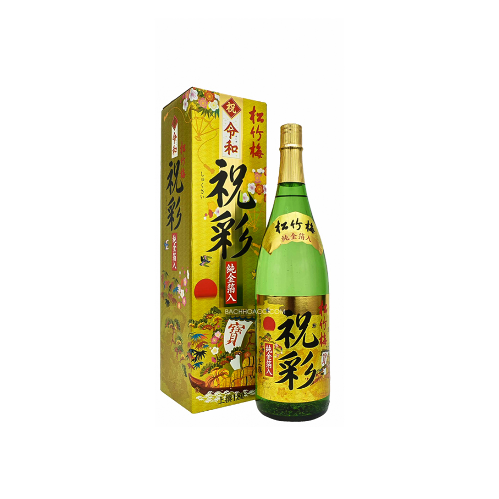 Rượu Sake vảy vàng Takara Shuzo mặt trời đỏ chai 1.8L