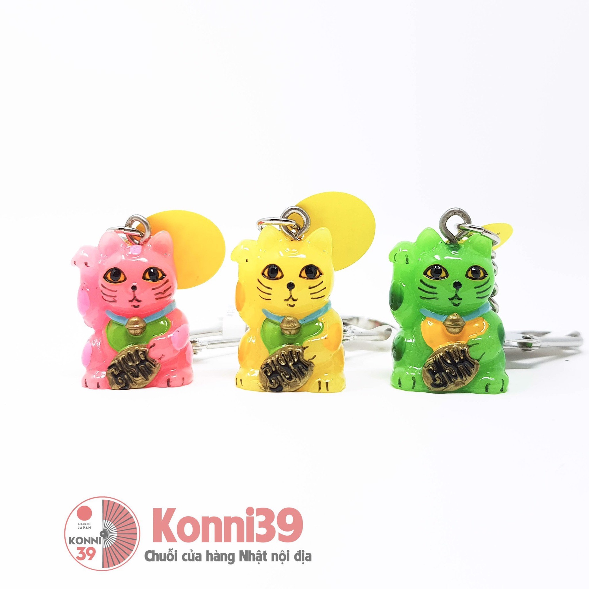 Móc chìa khóa hình mèo may mắn manekineko -p12