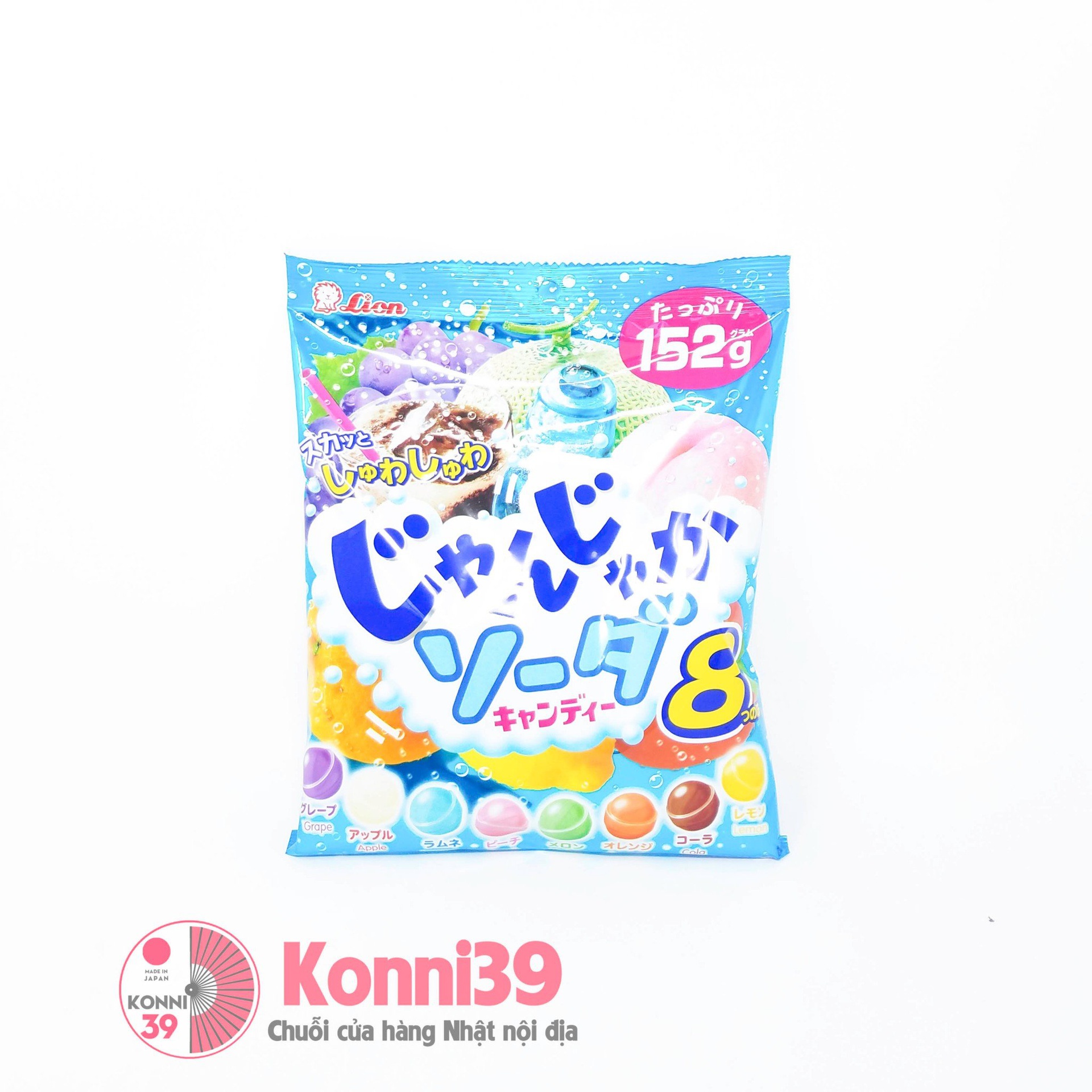 Kẹo soda Lion vị trái cây tổng hợp 152g