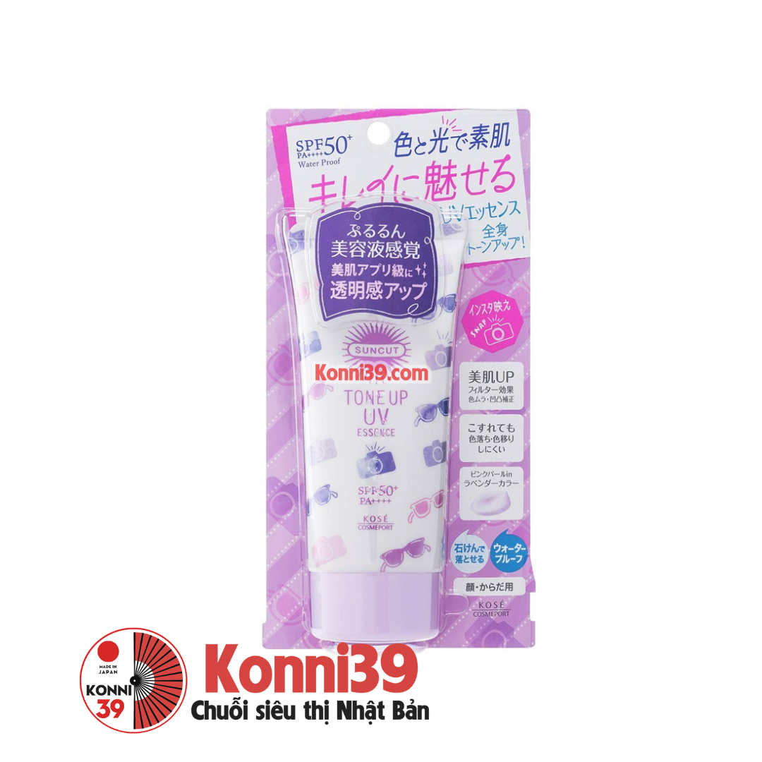 Kem chống nắng Kose Suncut Tone Up UV Essence Waterproof SPF 50+ PA++++ 80g