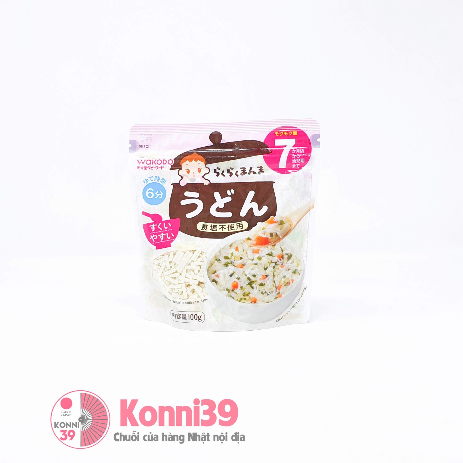 Mì Udon Wakodo tách muối cho bé từ 7 tháng tuổi 100g