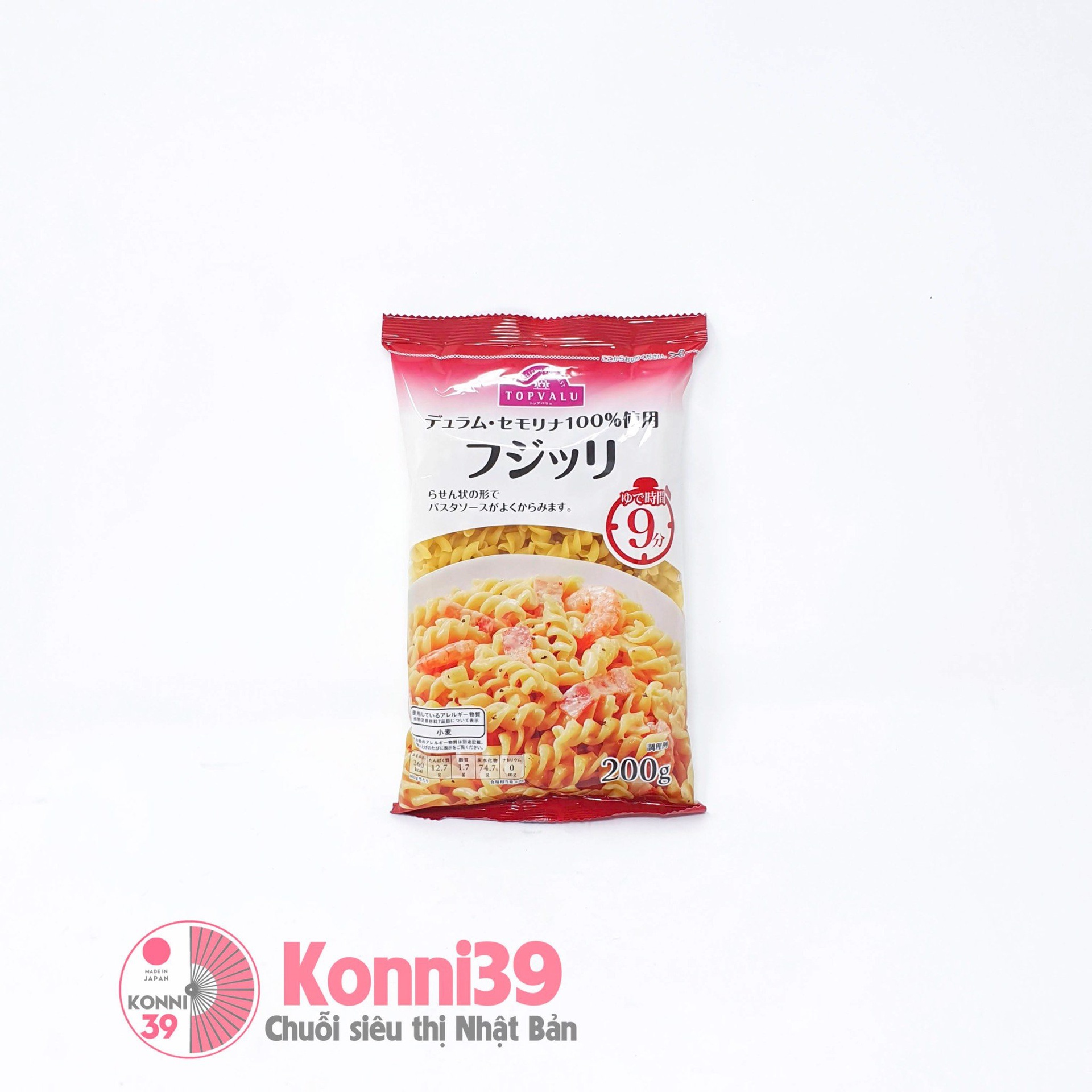 Nui xoắn Topvalu 200g (luộc 9 phút)