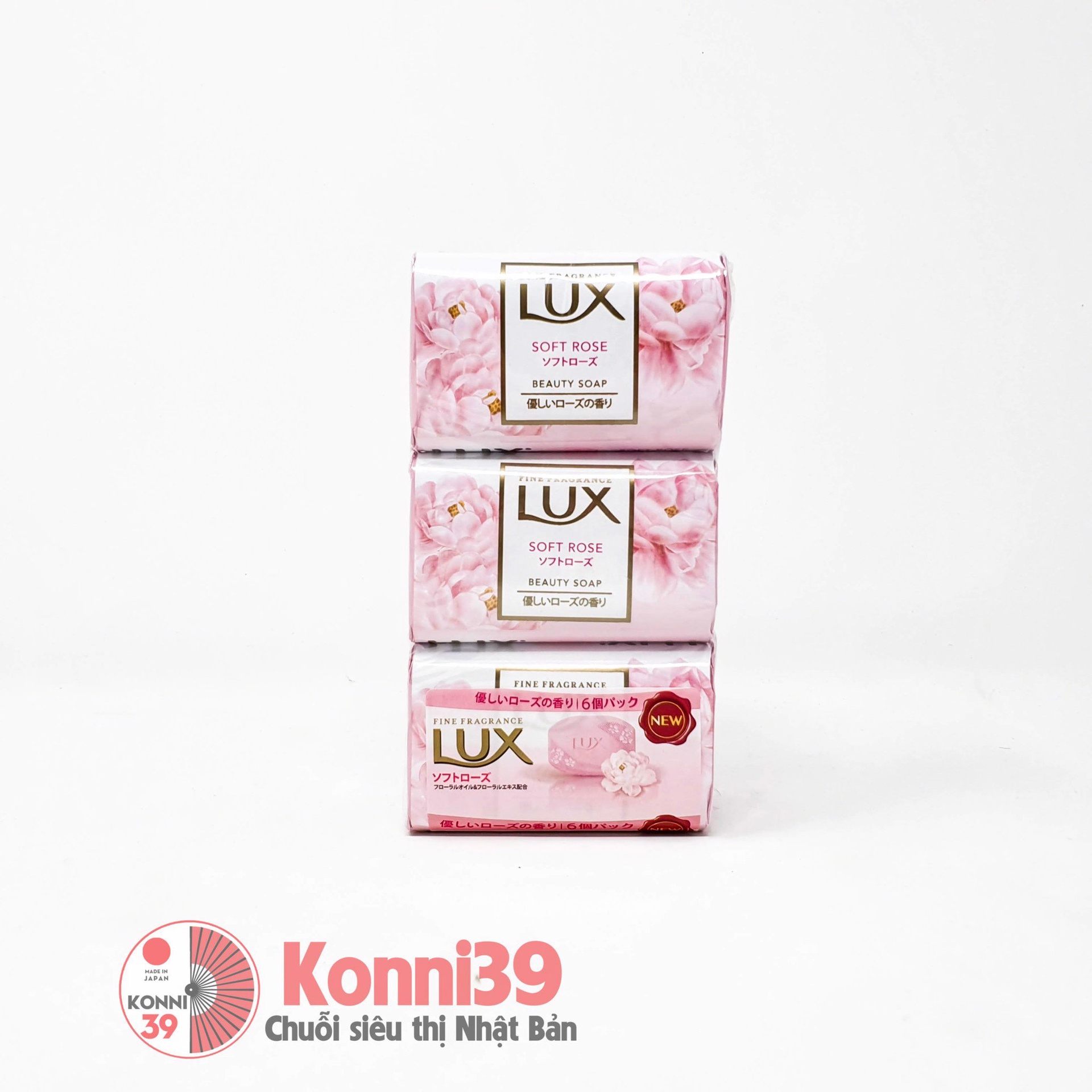 Set 6 bánh xà phòng LUX hương hoa hồng nhẹ nhàng 76g