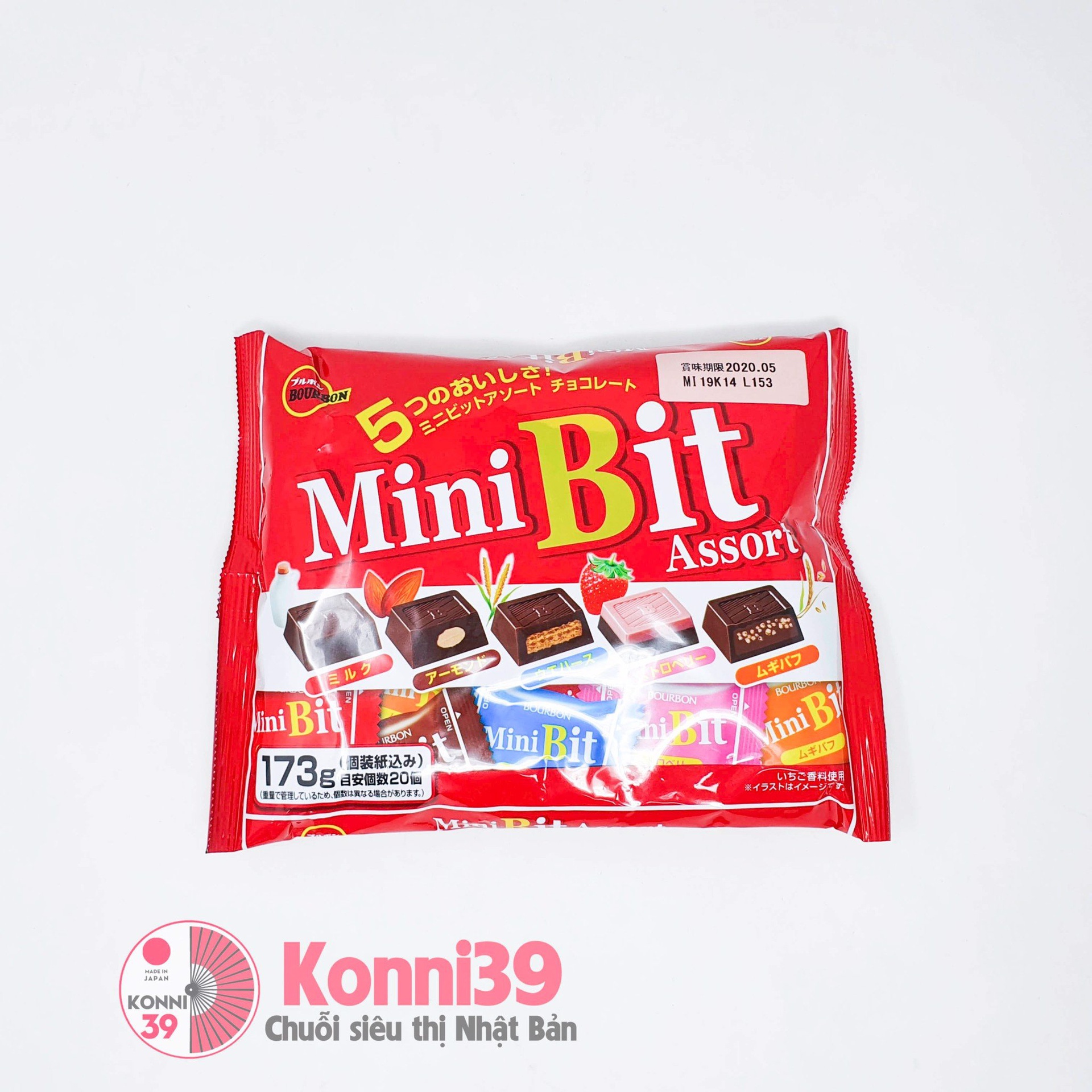 Bánh Bourbon Mini Bit socola 5 vị 173g