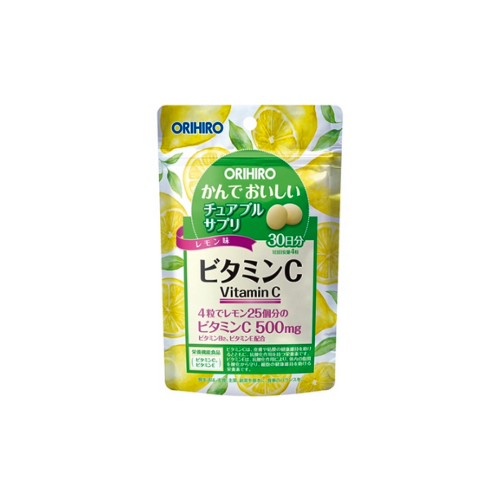 Viên nhai bổ sung Vitamin C Orihiro 120 viên (vị chanh)