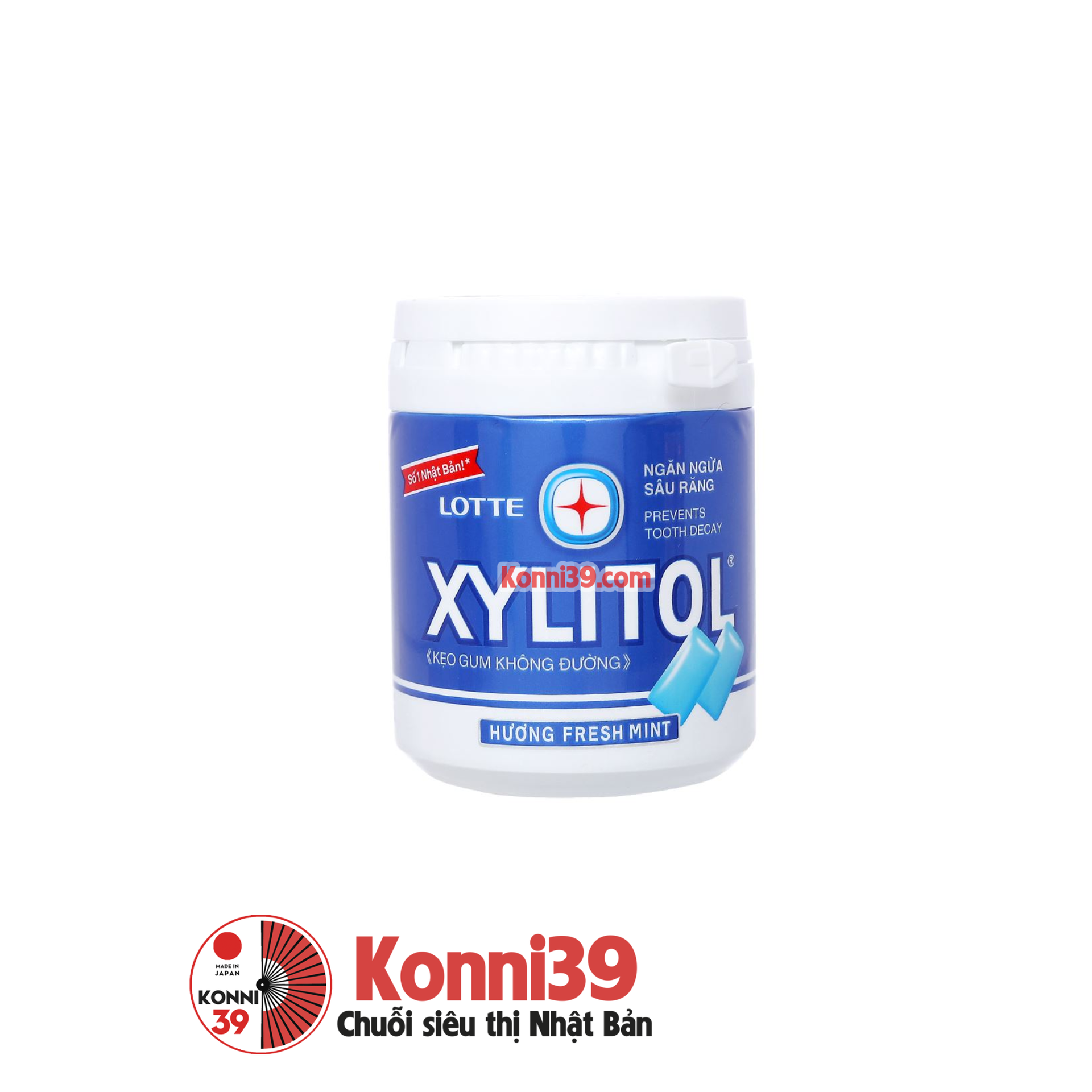 Kẹo cao su Lotte Xylitol Fresh Mint 158g (tặng thêm 10%)