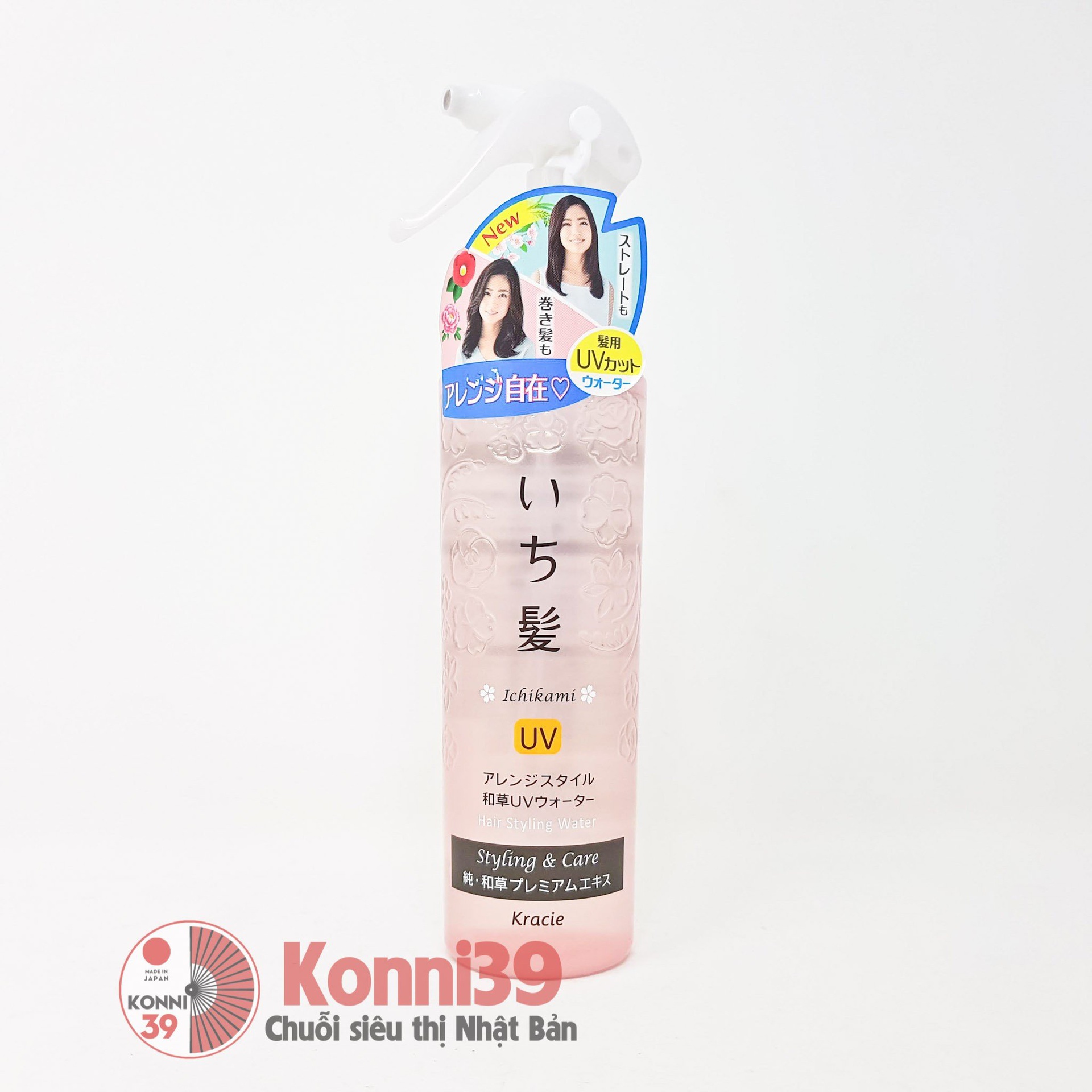 Xịt dưỡng tóc Kracie Ichikami Styling and Care chống UV 200ml 