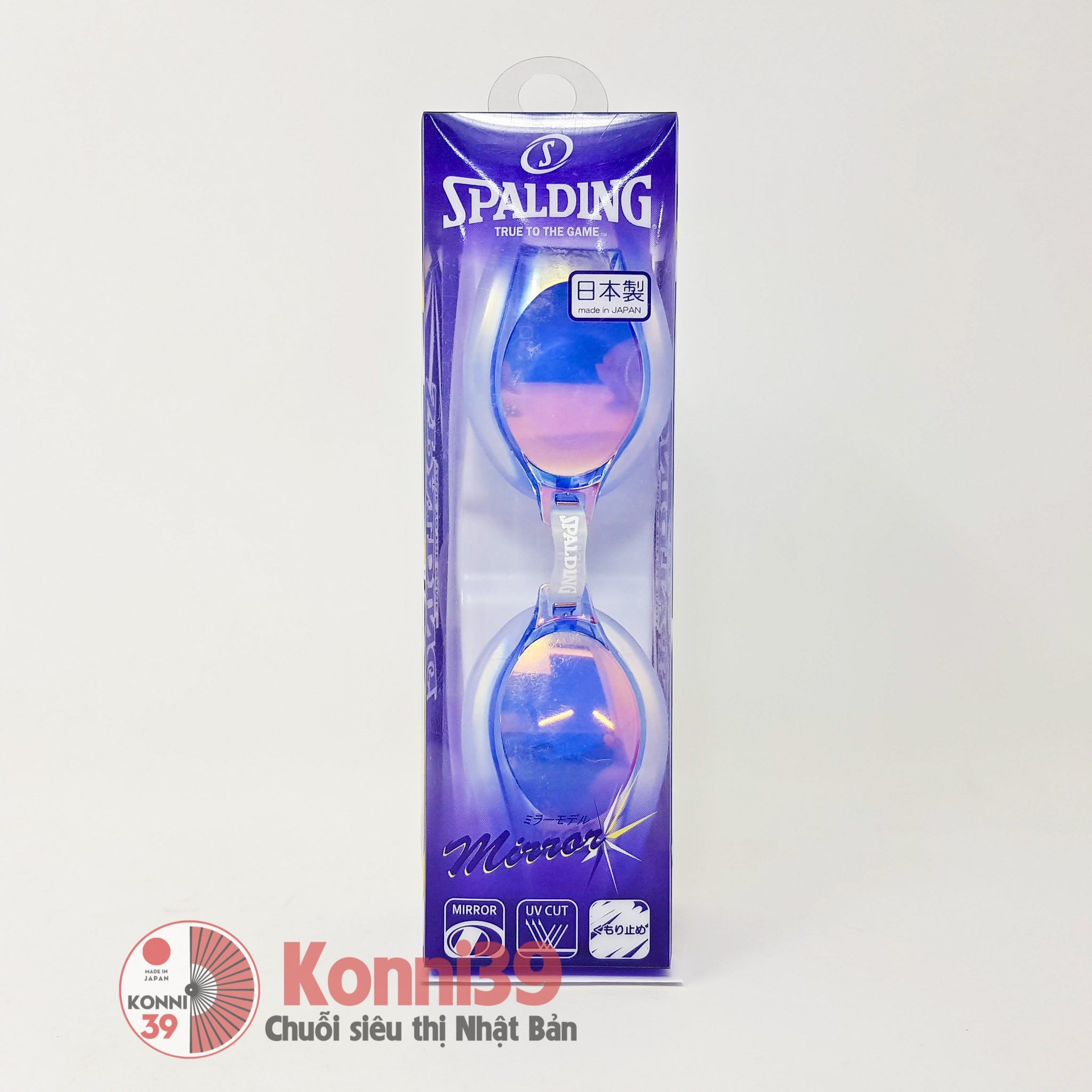 Kính bơi Spalding kính gương cho người lớn SPS-100M (chống mờ, chống UV, sillicon mềm)