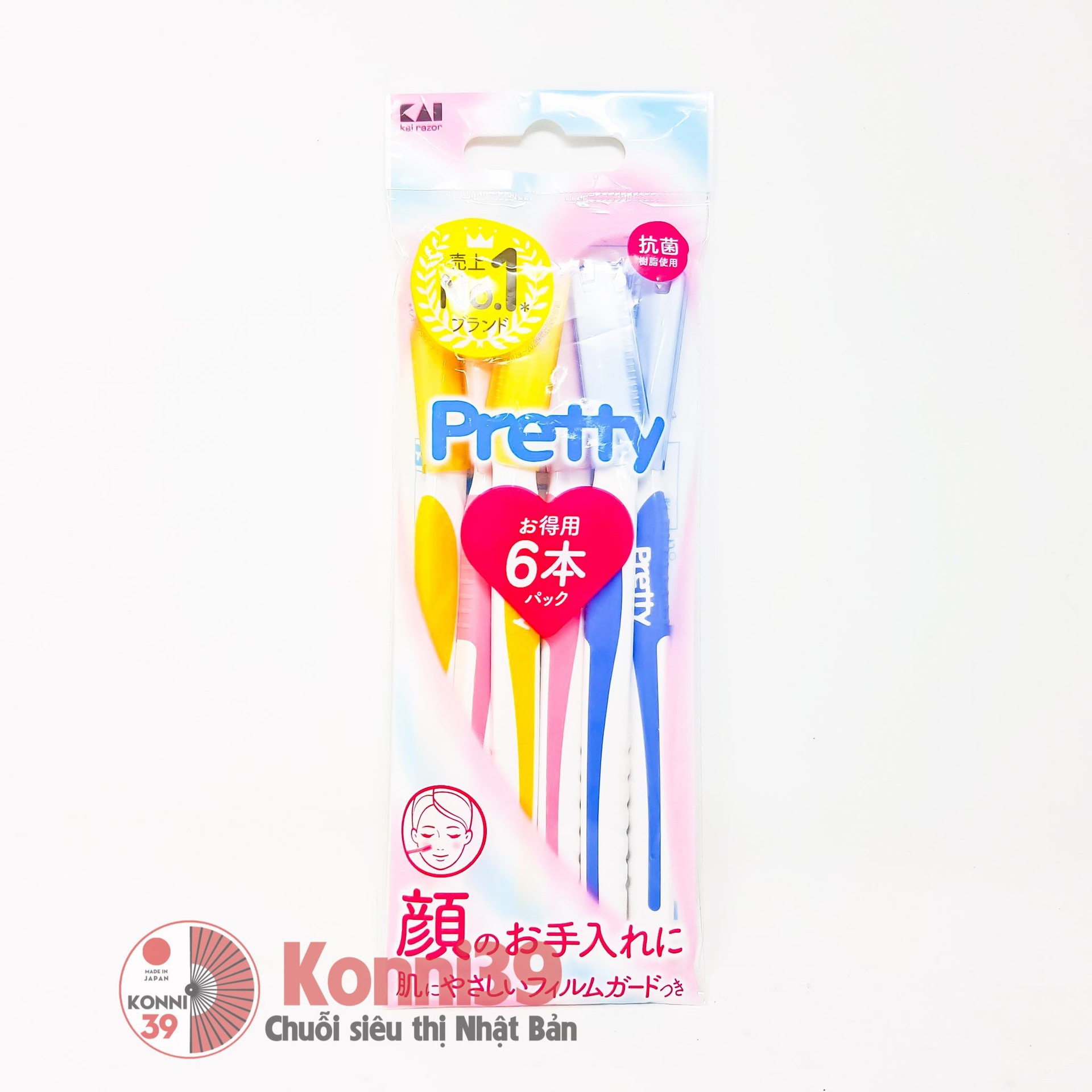 Set 6 dao cạo lông mày Kai Pretty FRL-6P2