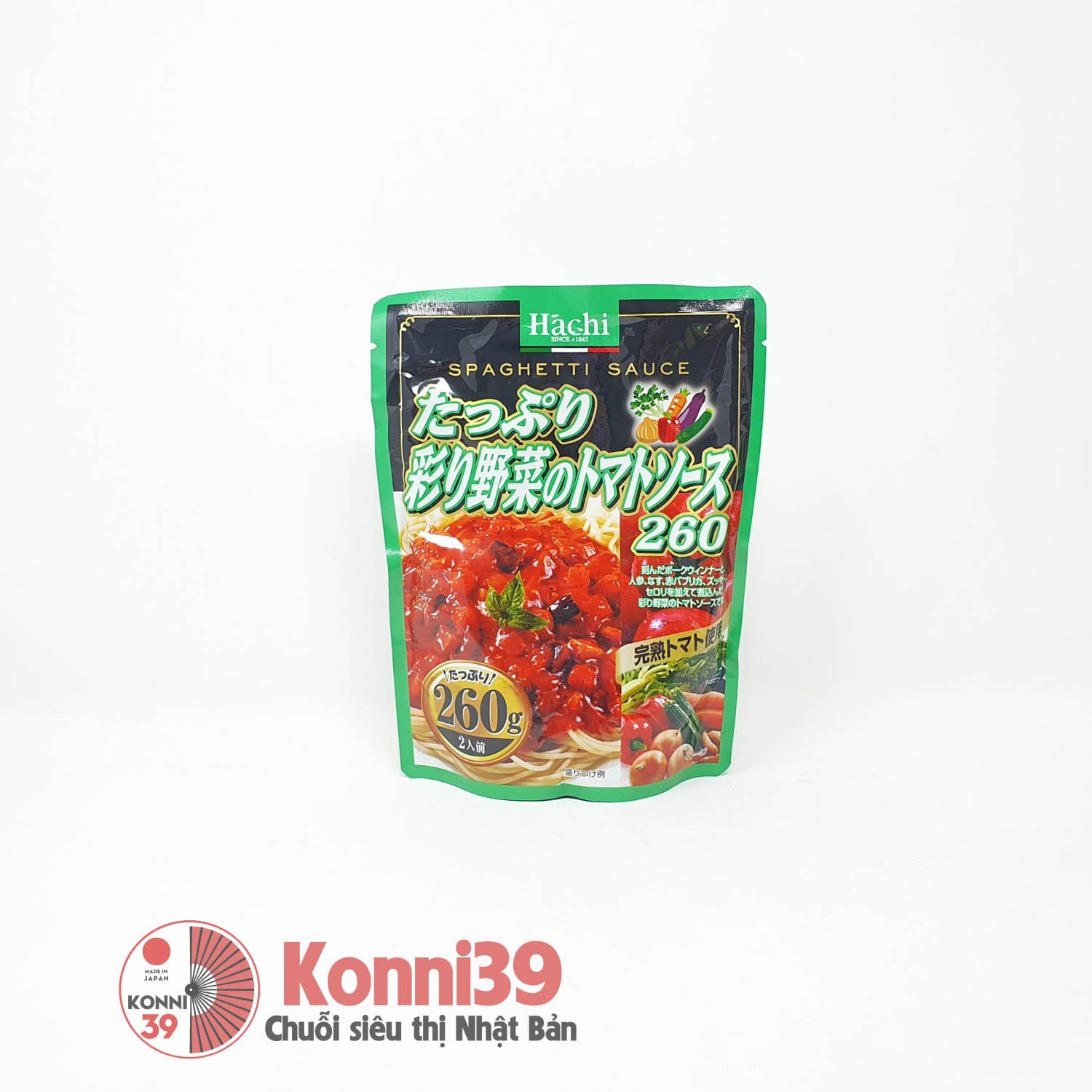 Sốt mì Ý cà chua và rau củ Hachi 260g