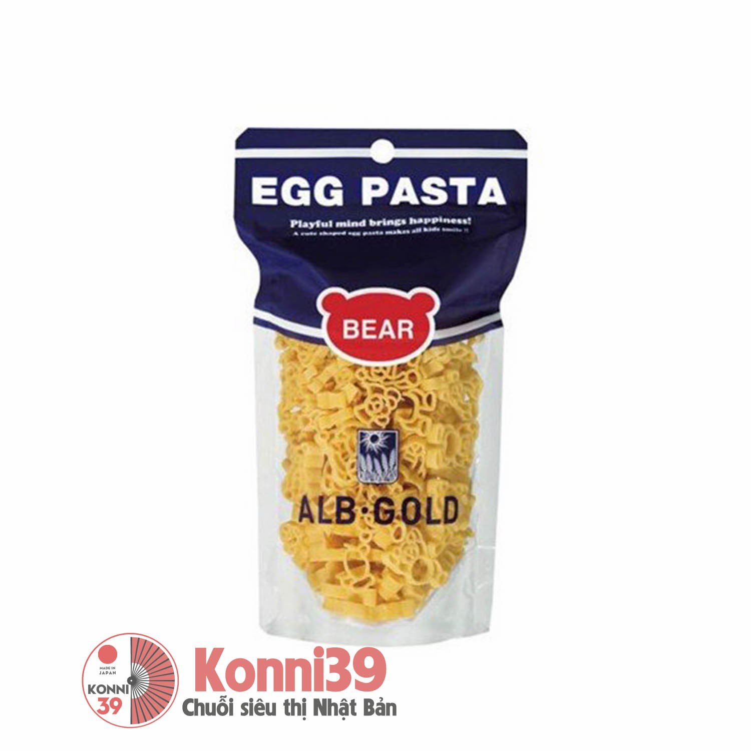 Mì nui trứng Egg Pasta 90g - hình gấu