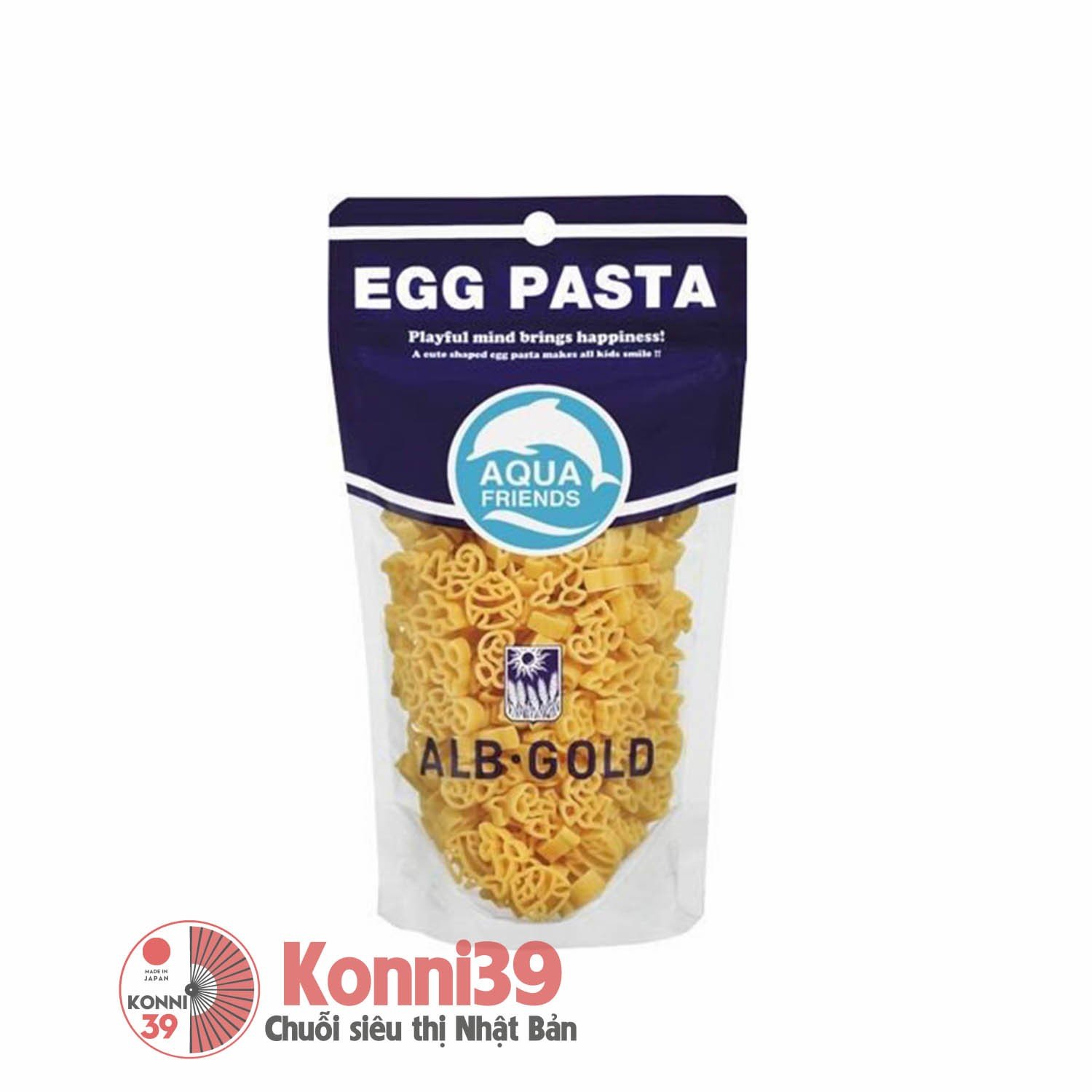 Mì nui trứng Egg Pasta 90g - hình cá heo