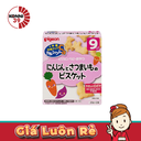 Bánh ăn dặm Pigeon cho bé từ 9 tháng tuổi hộp 20g x 2 - vị khoai lang và cà rốt