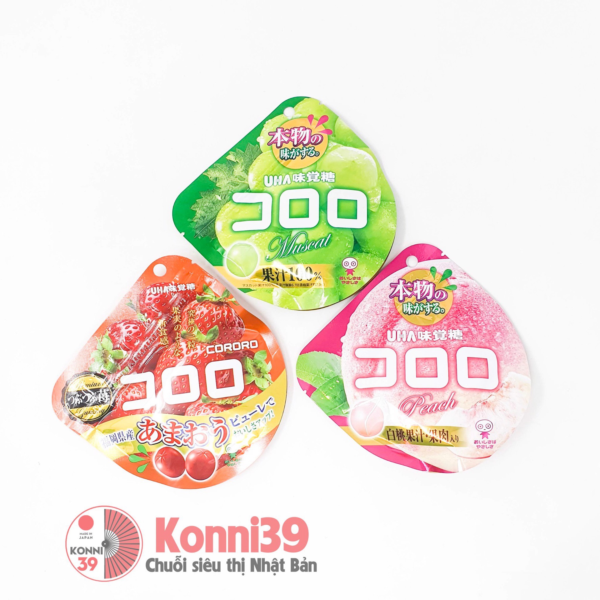 Kẹo dẻo UHA Kororo 40g (3 vị) 