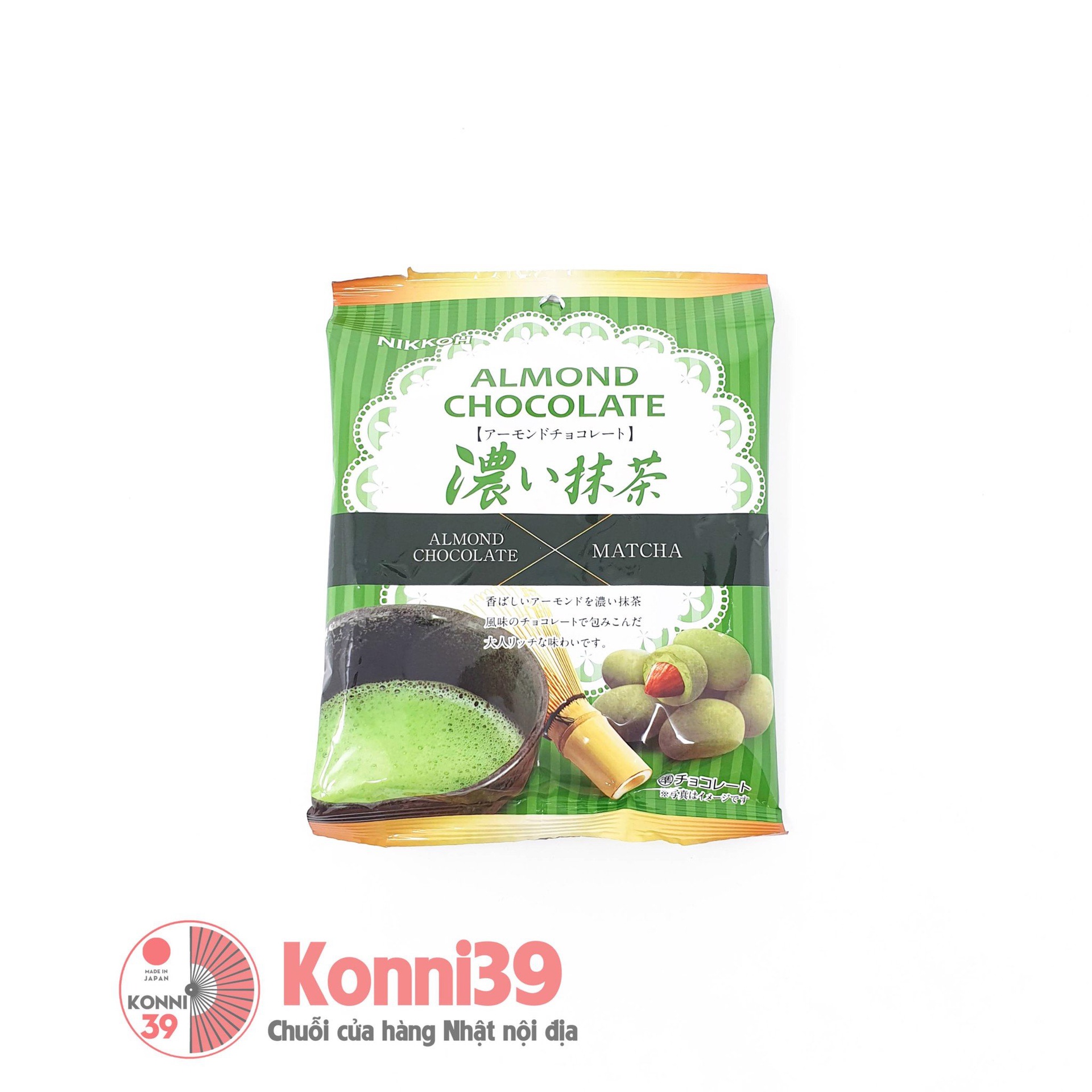 Socola hạnh nhân Nikkoh 57g (2 loại) (Vị Matcha)