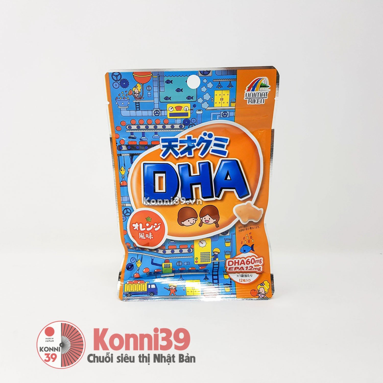 Kẹo dẻo Unimat Riken bổ sung DHA EPA cho trẻ 42g - Vị cam