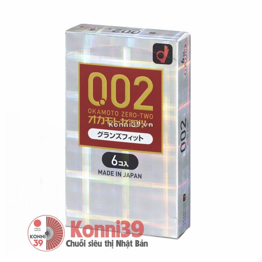 Bao cao su siêu mỏng Okamoto Zero Two 0.02mm hộp 6 chiếc - Thiết kế danbo