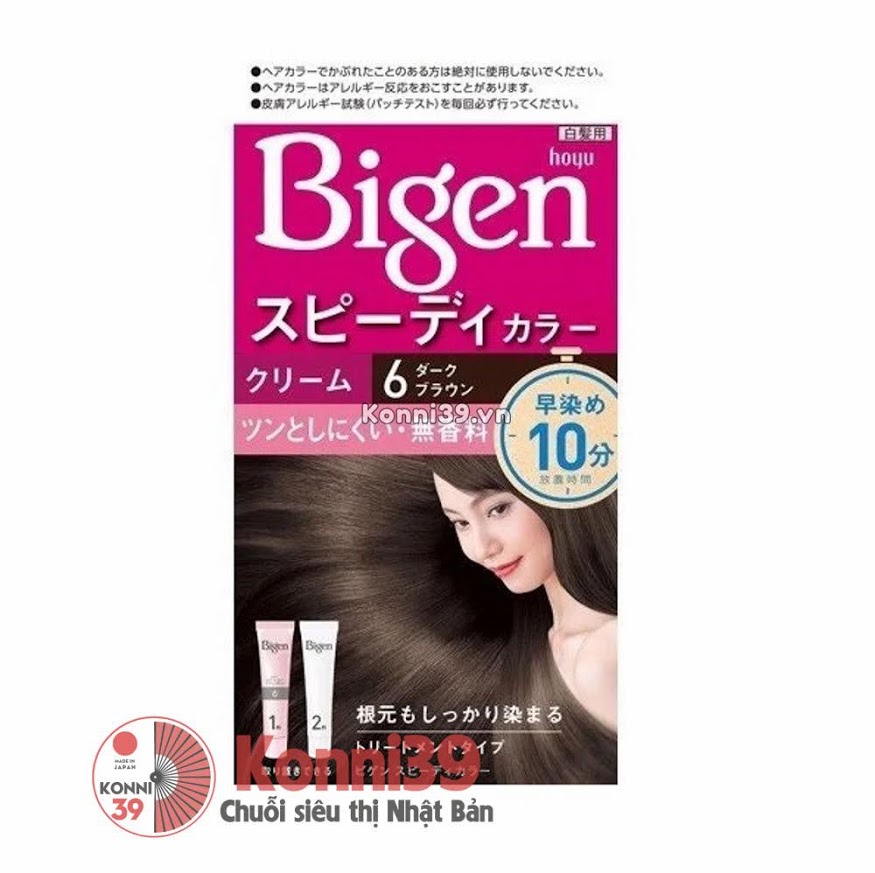 Nhuộm tóc Hoyu Bigen Speedy Color Cream - Màu 06 nâu đen