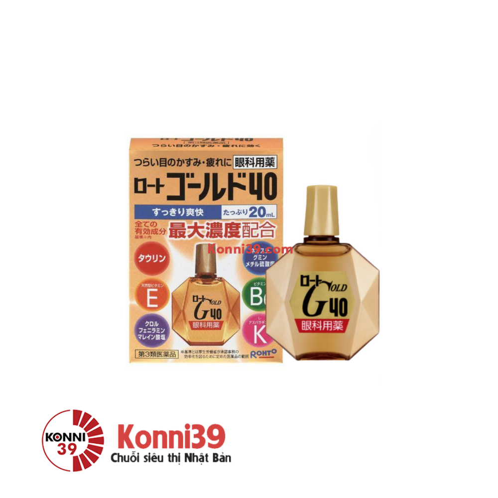 Nước nhỏ mắt Rohto Gold 40 bổ sung dưỡng chất cho mắt 20ml