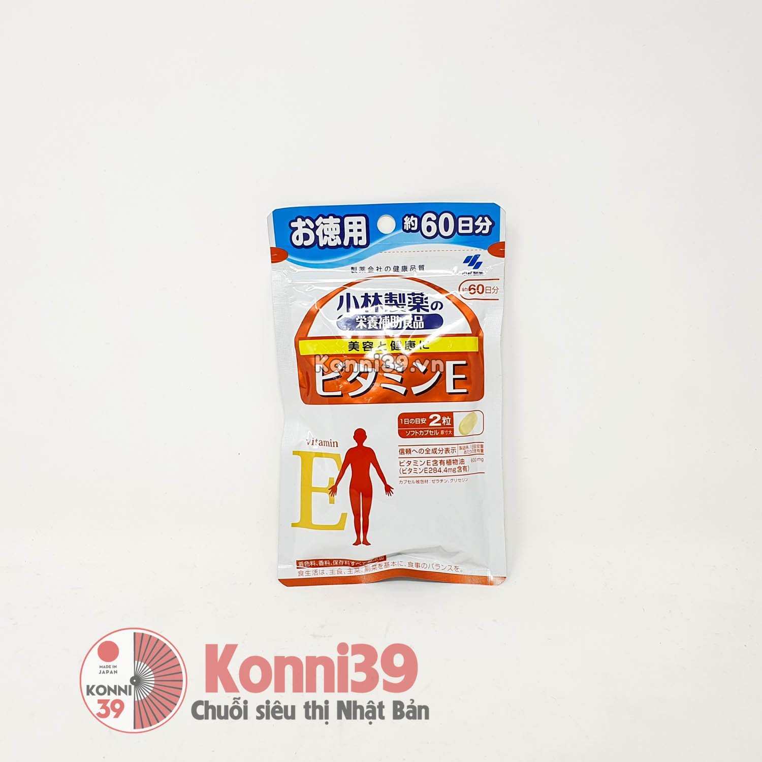 Viên uống bổ sung Vitamin E Kobayashi 120 viên 