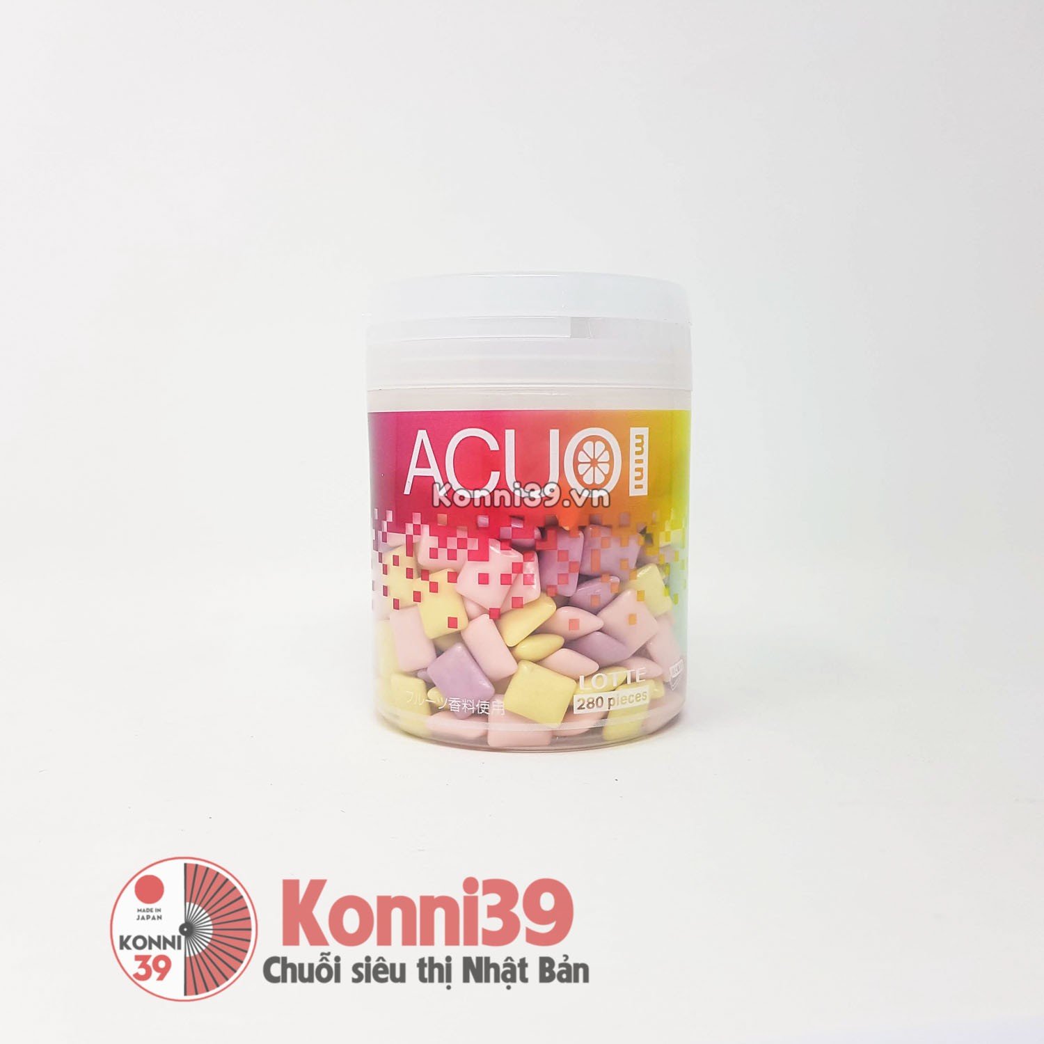 Kẹo cao su Lotte Acuo 280 viên - Clear Fruits Mix