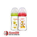 Bình sữa Pigeon cổ rộng 160ml - bình thủy tinh 