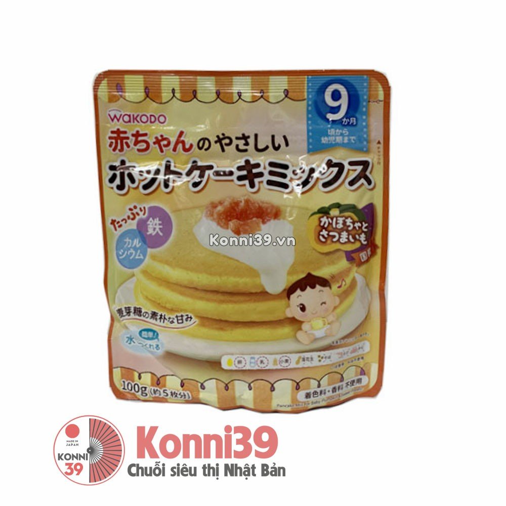 Bột làm bánh rán Wakodo cho bé từ 9 tháng tuổi 100g - Vị bí đỏ và khoai lang tím