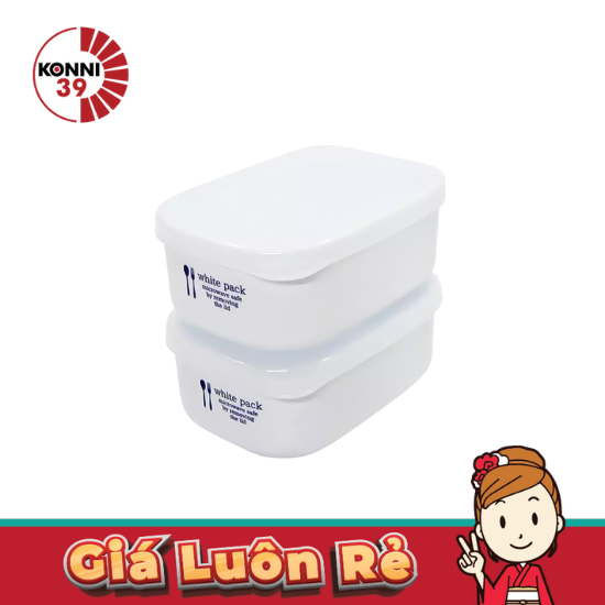 Set 2 hộp nhựa đựng thực phẩm White pack 280ml