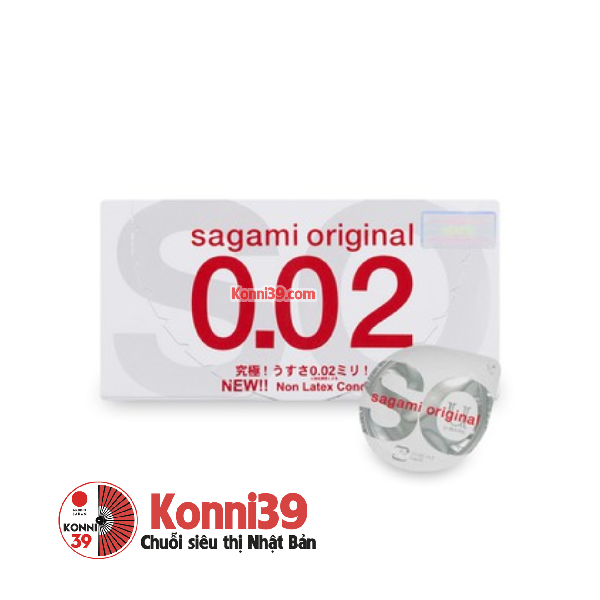 Bao cao su Sagami Original 0.02mm - hộp 2 chiếc