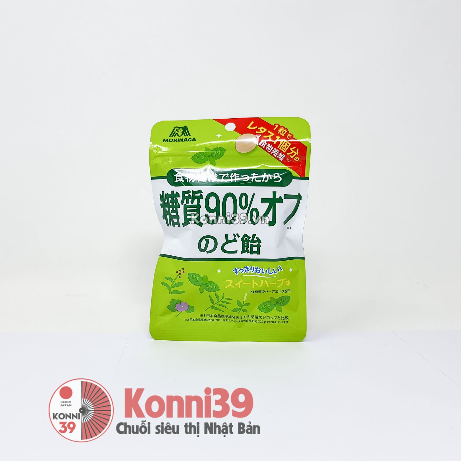 Viên ngậm thông cổ Morinaga giảm 90% đường 64g