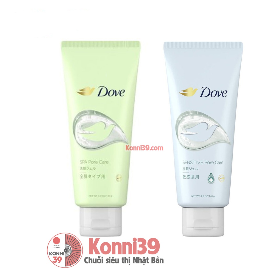Sữa rửa mặt Dove Pore Care dạng gel loại bỏ bụi bẩn, ngăn bí tắc lỗ chân  lông tuýp 140g - Chuỗi siêu thị Nhật Bản nội địa - Made in Japan